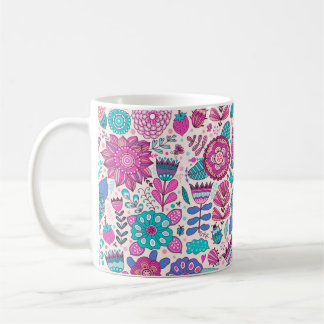 Vintage blomma mönster. Sömlöst botaniskt struktur Kaffemugg