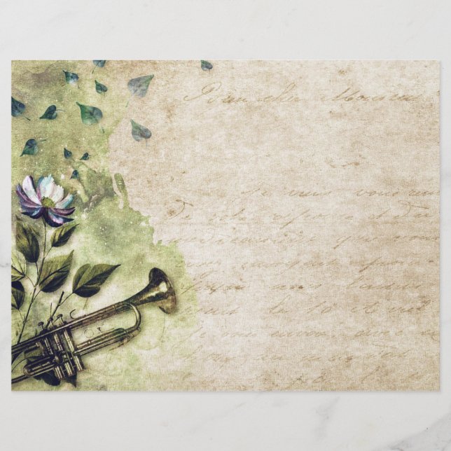 Vintage blomma och trumpet (Framsida)