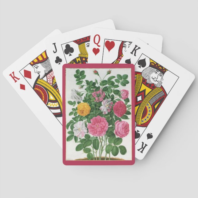 Vintage blommande blommor, vårträdgårdsrosor casinokort (Baksidan)