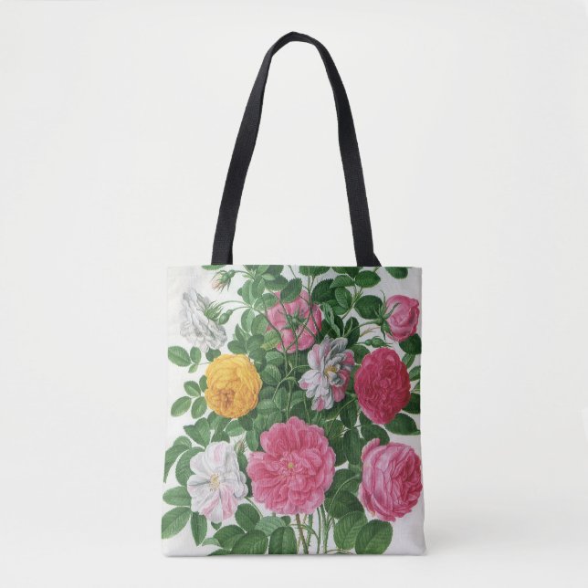 Vintage Blommande Blommor, Vårträdgårdsrosor Tygkasse (Framsida)