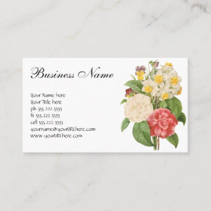 Vintage blommande kamelia narcissblommor av Redout Visitkort
