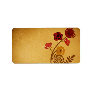 Vintage-blommans etikett adressetikett