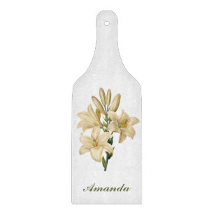 Vintage blommar beställnings- monogramskärbräda