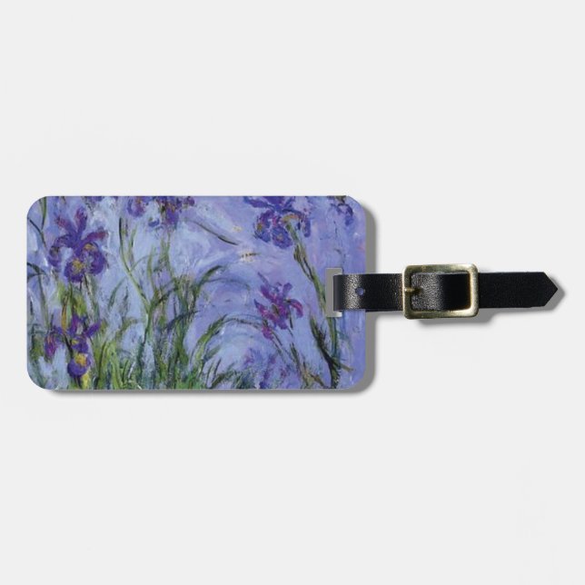vintage blommar lilac-irises-1917 monet. bagagebricka (Horisontell Framsida)