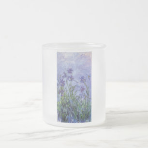 vintage blommar lilac-irises-1917 monet. frostad glasmugg