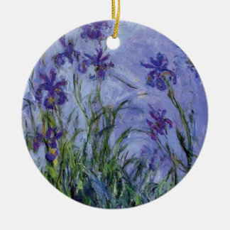 vintage blommar lilac-irises-1917 monet. julgransprydnad keramik