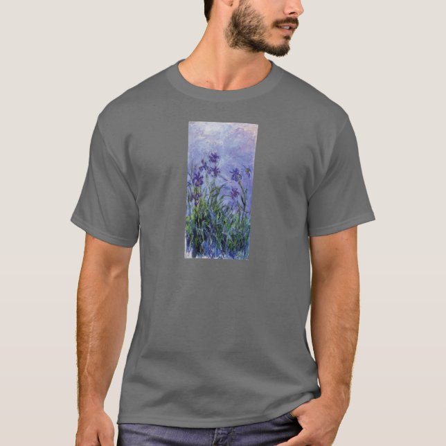 vintage blommar lilac-irises-1917 monet. tee (Framsida)
