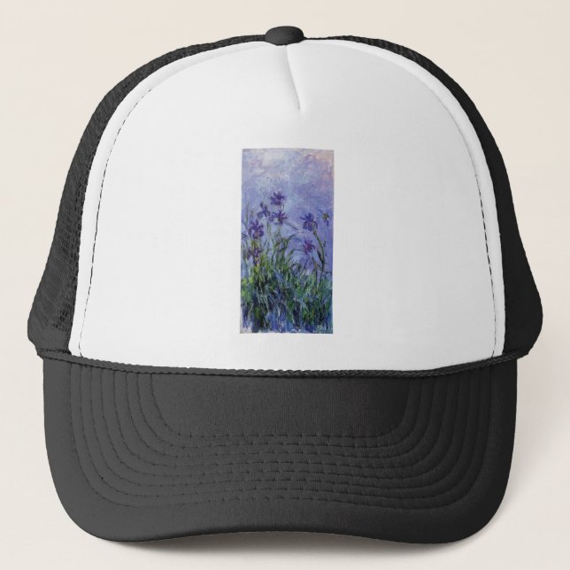 vintage blommar lilac-irises-1917 monet. truckerkeps (Framsida)