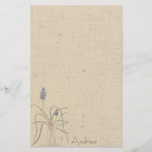 Vintage blommar linnebrevpapper brevpapper