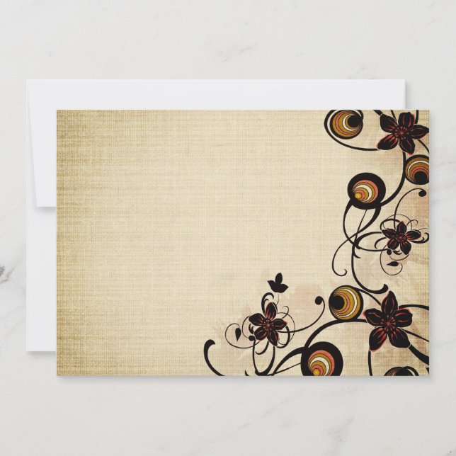 Vintage blommar och cirklar inbjudan (Framsida)