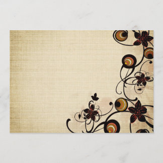 Vintage blommar och cirklar inbjudan