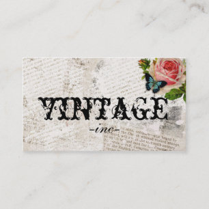 Vintage blommar över bekymrad text visitkort