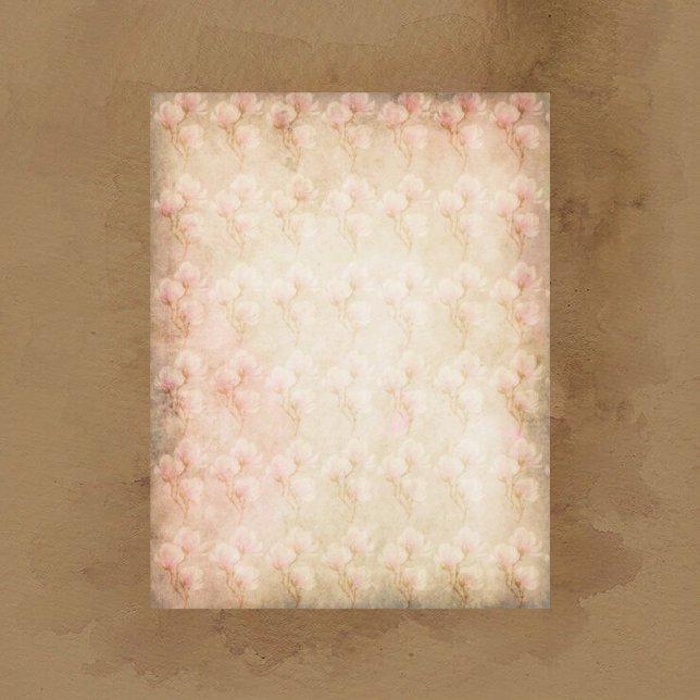 Vintage Blommar Skrapbok Papper (Skapare uppladdad)