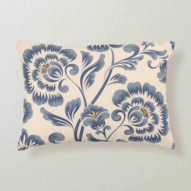 Vintage blommar sömlöst mönster inslag. ELEGANT t Prydnadskudde (Framsidan)
