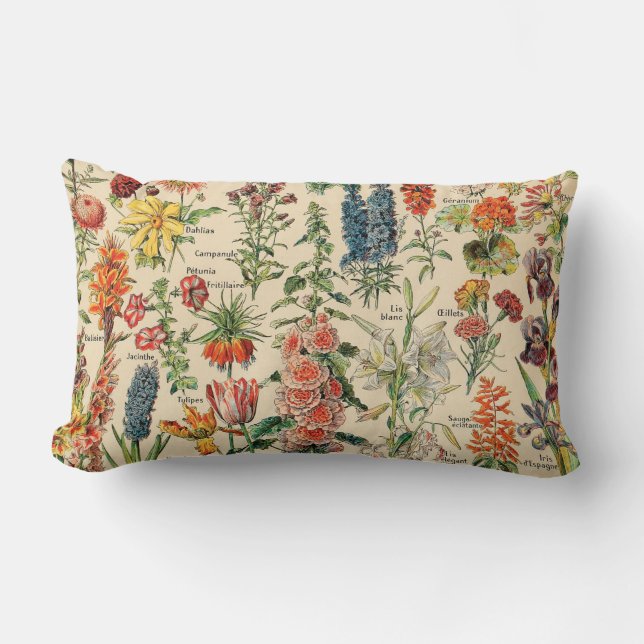 Vintage blommar vid Adolphe Millot Lumbarkudde (Framsida)