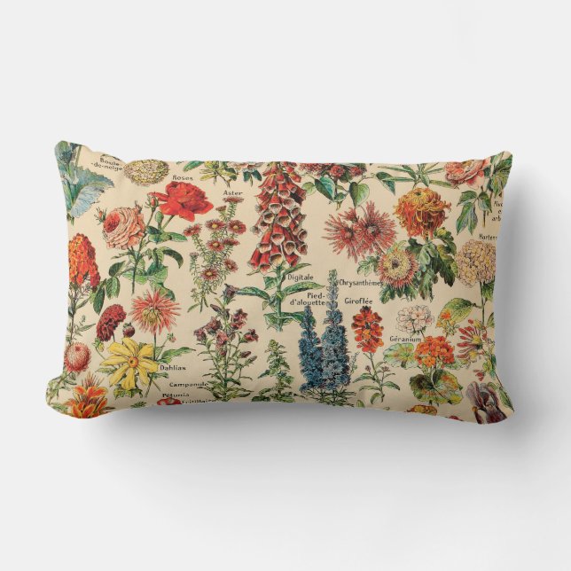 Vintage blommar vid Adolphe Millot Lumbarkudde (Framsida)