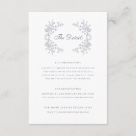 Vintage Blommig Chinoiserie Bröllopsdetaljer Tilläggskort