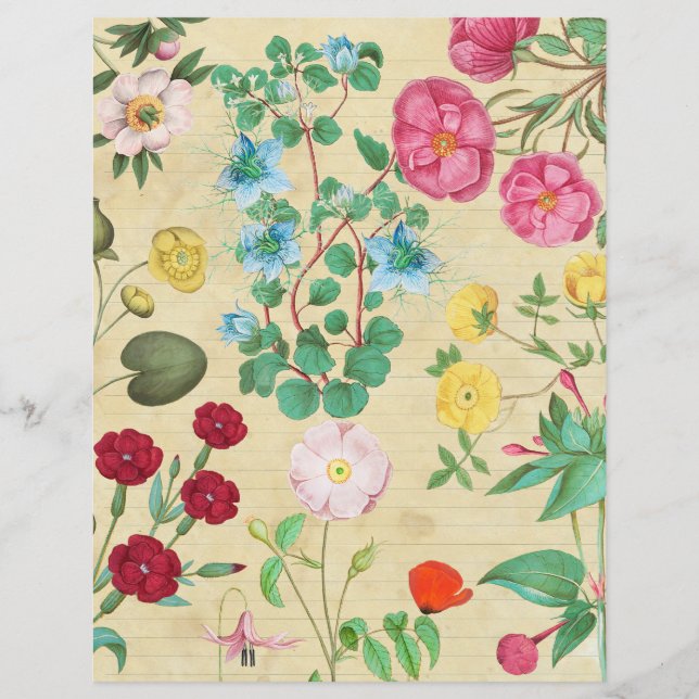 Vintage blommig collageark  (Framsida)