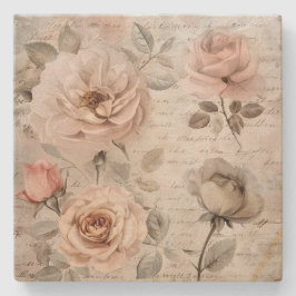 Vintage blommig dagbok  stenunderlägg