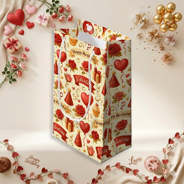 Vintage blommig hjärtansdagmönster för födelsedaga (Skapare uppladdad)