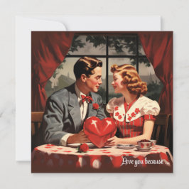 Vintage blommig hjärtansdagsvaluta vykort