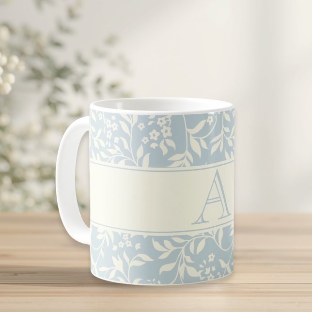Vintage Blommig Initial Personlig Gåva Kaffemugg (Skapare uppladdad)