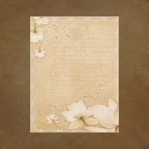 Vintage blommig junk journal scrapbookpapper