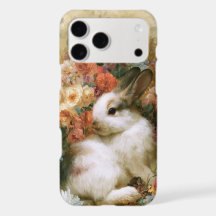 Vintage blommig kanin iPhone-fodral