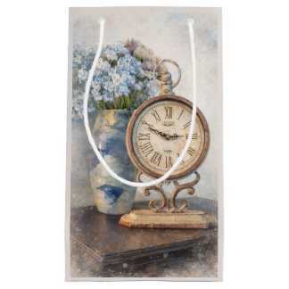 Vintage blommig klocka presentbag – Cottage Core-s