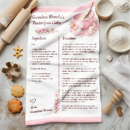 Vintage Blommig Köksrecept Klenod  Kökshandduk