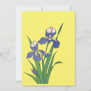 Vintage blommig, lila vårträdgård irisblommor