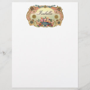 Vintage Blommig Personlig Briefhuvud Brevpapper