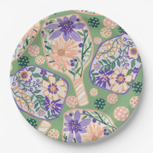 Vintage blommig pickleball-design