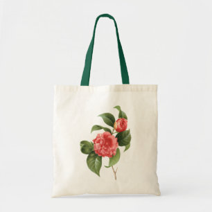 Vintage Blommig, Rosa Kameliablommor av Redoute Tygkasse