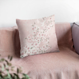 Vintage Blommig Rosa Körsbärsblom Kudde