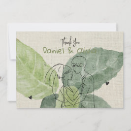 Vintage Blommig Rustik Tack Kort