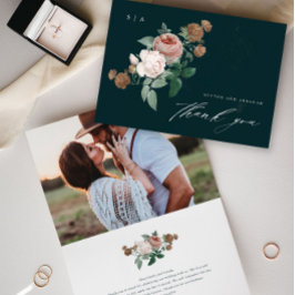 Vintage Blommig Skript Bröllopstack Kort