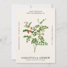 Vintage Blommig Spara Datum