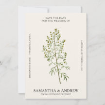 Vintage Blommig Spara Datum