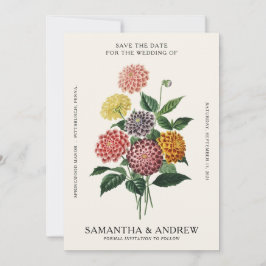 Vintage Blommig Spara Datum Inbjudningar