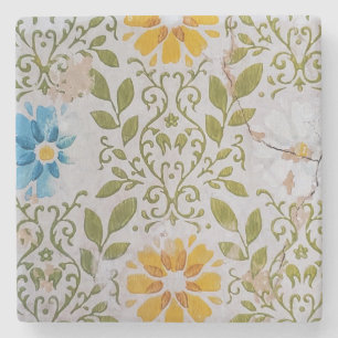 Vintage Blommig Stenunderlägg