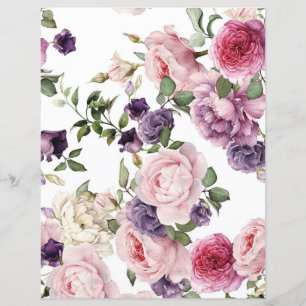 Vintage Blommig Tapet Konst & Hantverk Papper