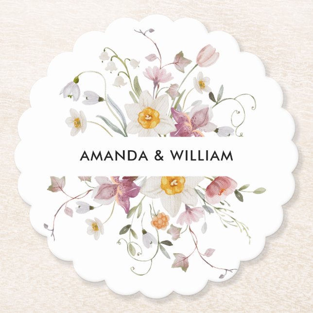 Vintage Blommig  Underlägg Papper (Framsida)