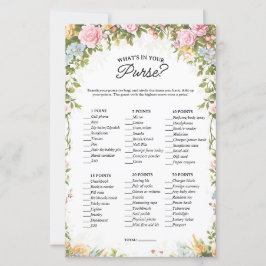 Vintage Blommig Vad Finns I Din Väska Bröllopsspel