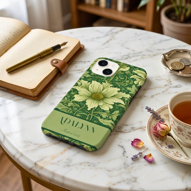 Vintage blommiga pensionsgåvor till mamma Grön (Vintage Floral Retirement Gifts for Mom Green Case-Mate iPhone Case)