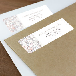 Vintage Blommigt Anpassningsbar Returadress Lily M Etikett