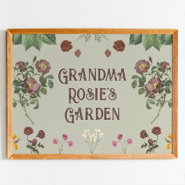 Vintage Blommigt Anpassningsbar Visning Garden Poster