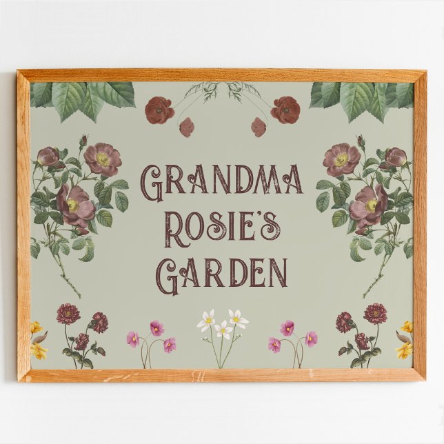 Vintage Blommigt Anpassningsbar Visning Garden Poster (Skapare uppladdad)