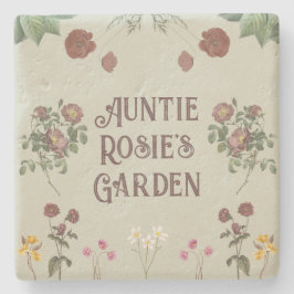 Vintage Blommigt Anpassningsbar Visning Garden Stenunderlägg