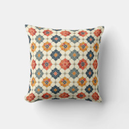 Vintage Blommigt Arabesque Tile Mönster Kudde